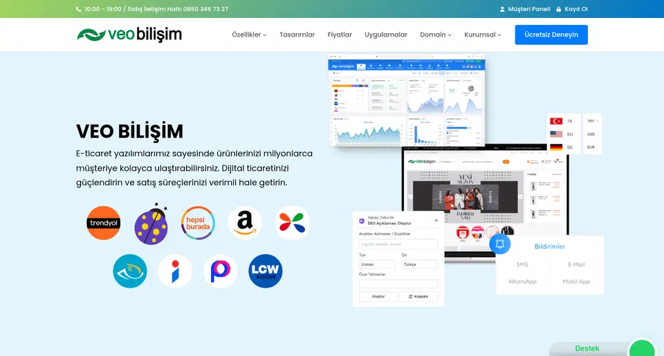 Veo Bilişim — Veo E-Ticaret Yazılımı ekran görüntüsü